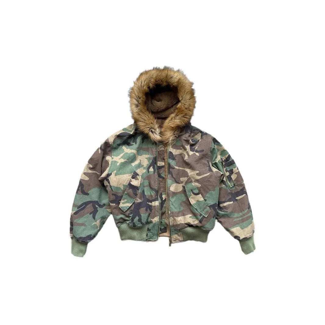 Streetwear Jacket Camouflage Zipper Hoodie